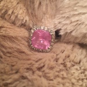 Pink Stone/Diamond Ring